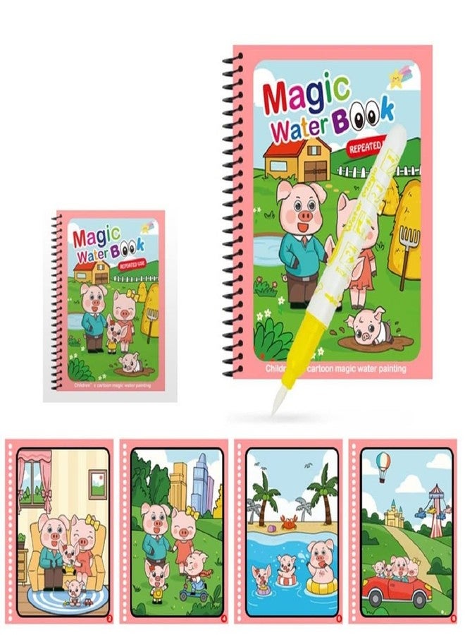 Mopslik - Kids Magic Water Colouring Book Disappearing Reusable Self Drying Coloring Activity Book (Prints May Vary) - Image 1